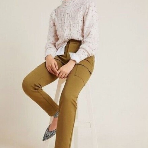 NWT Anthropologie Essential Slim Knit Cargo Pant Size 2 - COLOR : MOSS - Picture 4 of 10